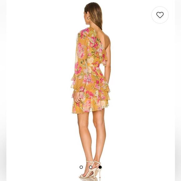 NWT Rococo Sand Avar Belted One Shoulder Dress in Ochre Revolve Large - Picture 5 of 13